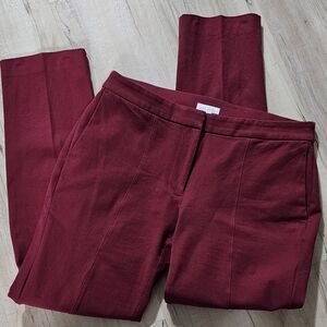 J.Jill Premium Bi-Stretch Pants Size 4 Cranberry Red Ankle Trousers